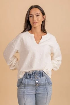 Blu Pepper Keep Living Swiss Dot Sweater