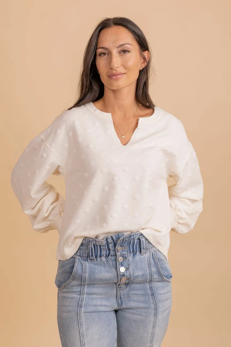 Blu Pepper Keep Living Swiss Dot Sweater 1 Blu Pepper Keep Living Swiss Dot Sweater