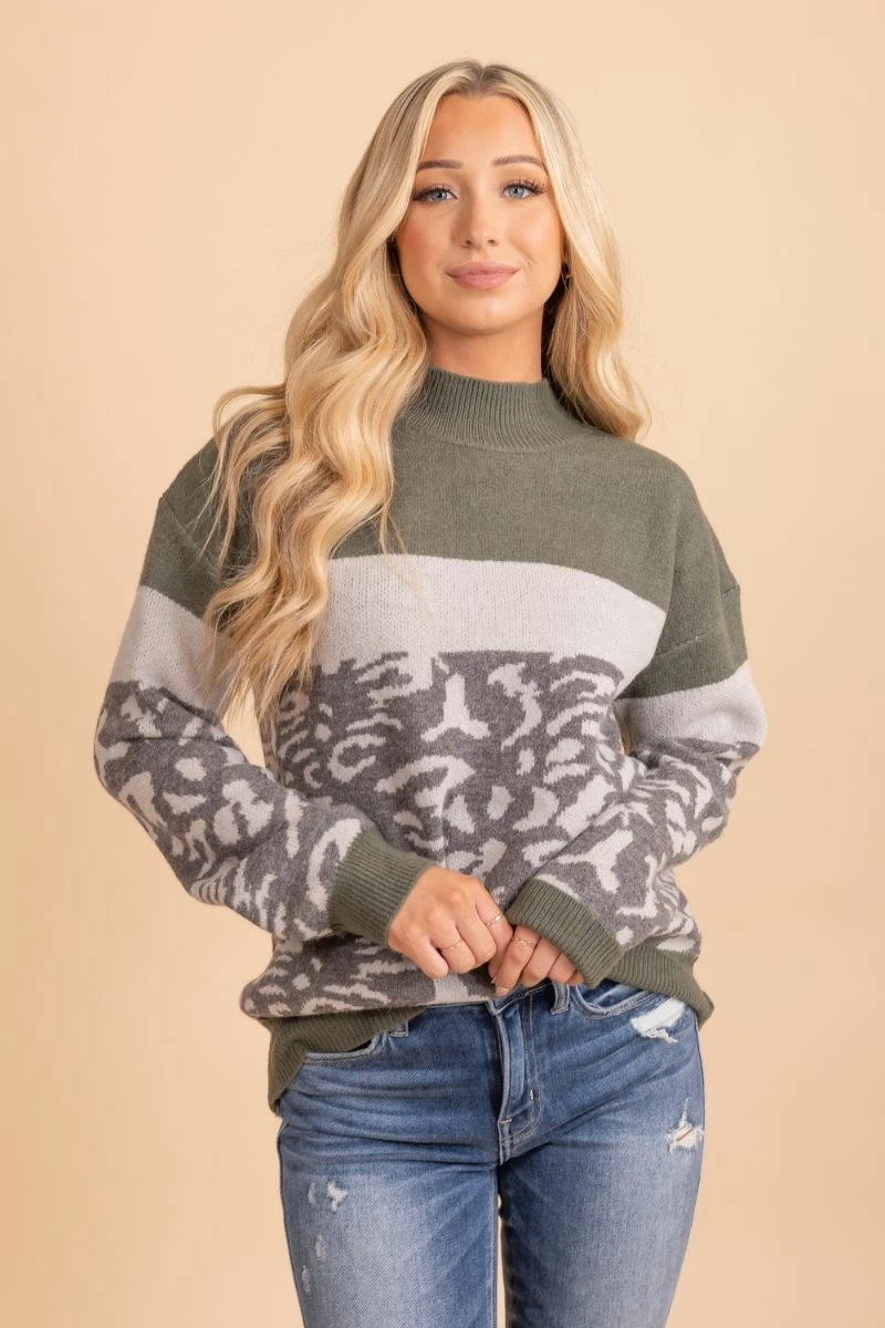 Hem & Thread Stay Focused Leopard Print Sweater 1 Hem & Thread Stay Focused Leopard Print Sweater