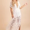 Wholesale Fashion Trends The Big Day Lace Romper Maxi Dress