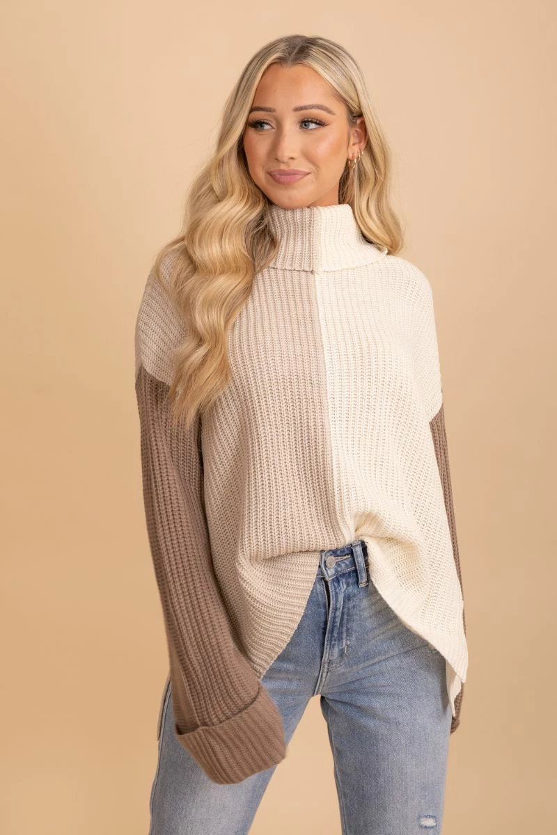 Blu Pepper Good Things Unfolding Color Block Sweater 1 Blu Pepper Good Things Unfolding Color Block Sweater