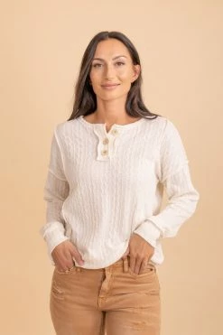 7th Ray When The Time Is Right Cable Knit Sweater