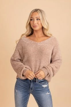 Miracle This Is My Happy Place Distressed Knit Sweater