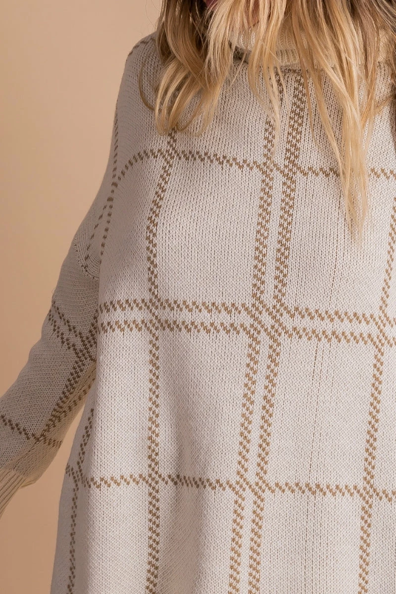 Jodifl Perfect Illusion Plaid Long Sleeve Sweater - Off White 3 Jodifl Perfect Illusion Plaid Long Sleeve Sweater - Off White - Image 3