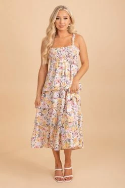 Wholesale Fashion Trends Let The Sun Shine Floral Midi Dress