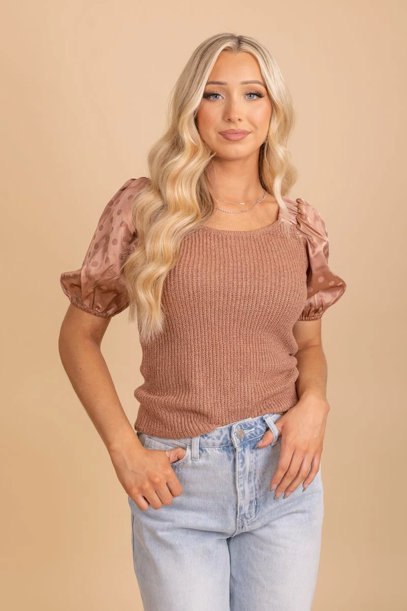 E&M/Mine Give Yourself Love Puff Sleeve Top 1 E&M/Mine Give Yourself Love Puff Sleeve Top