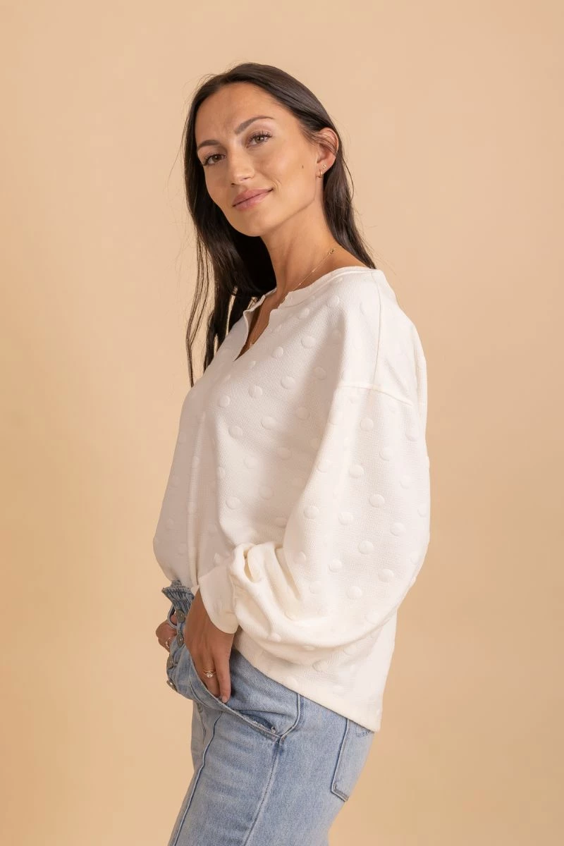 Blu Pepper Keep Living Swiss Dot Sweater 2 Blu Pepper Keep Living Swiss Dot Sweater - Image 2