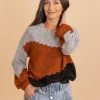 Blu Pepper Find The Balance Color Block Sweater
