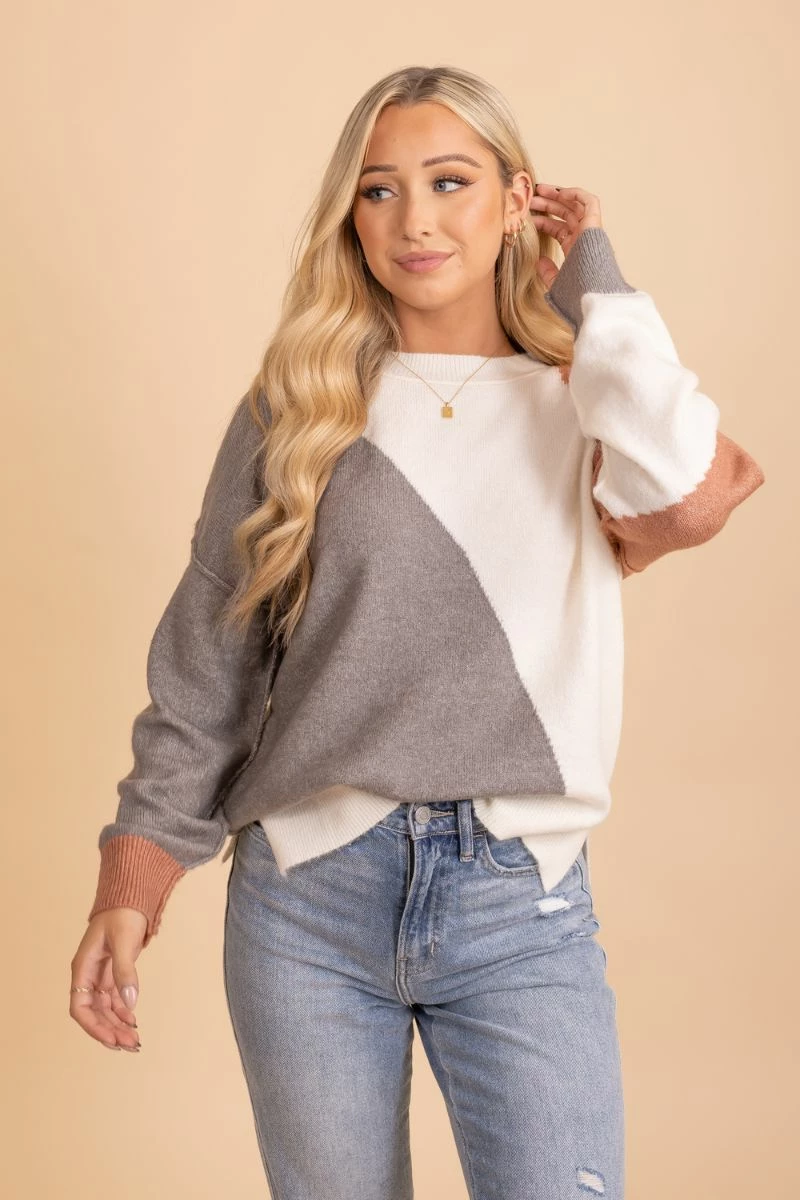 E&M/Mine Live To The Fullest Color Block Sweater 1 E&M/Mine Live To The Fullest Color Block Sweater