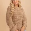 Wholesale Fashion Trends Sit By The Fire Brown Knit Sweater