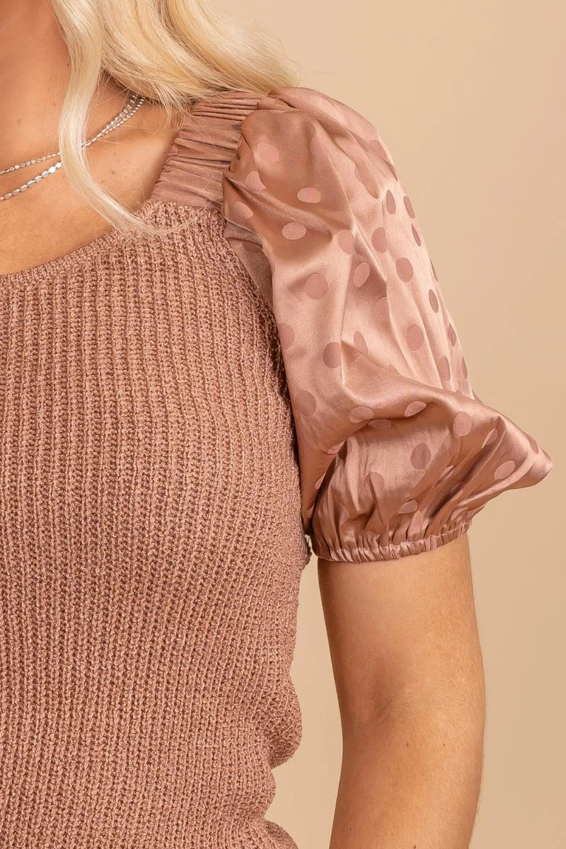 E&M/Mine Give Yourself Love Puff Sleeve Top 3 E&M/Mine Give Yourself Love Puff Sleeve Top - Image 3