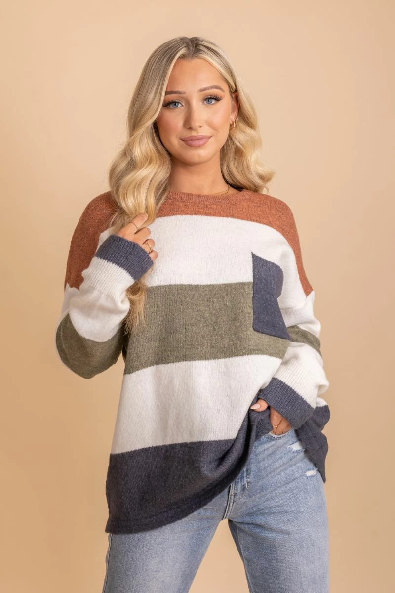 Jodifl Cuddle Up Striped Knit Sweater 1 Jodifl Cuddle Up Striped Knit Sweater