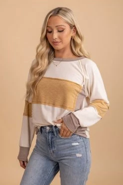 Bibi Be A Light Color Block Long Sleeve Top -Bella Ella Sales 3 f6f046d5 fdac 4dd6 9eed 640d4251f331 5000x