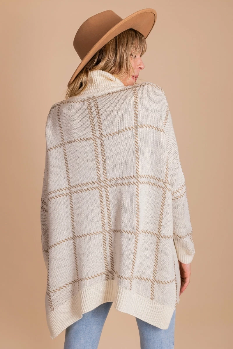 Jodifl Perfect Illusion Plaid Long Sleeve Sweater - Off White 4 Jodifl Perfect Illusion Plaid Long Sleeve Sweater - Off White - Image 4