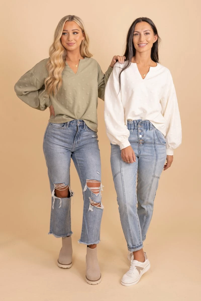 Blu Pepper Keep Living Swiss Dot Sweater 5 Blu Pepper Keep Living Swiss Dot Sweater - Image 5