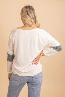 Bibi Be A Light Color Block Long Sleeve Top -Bella Ella Sales 8 122003b5 d924 4e70 b5a7 ee17d3306c5e 5000x