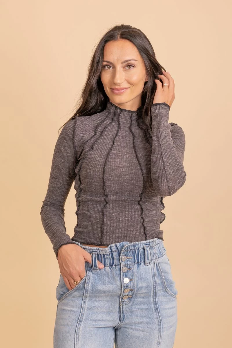 Very J Full Of Happiness Mock Neck Top 9 Very J Full Of Happiness Mock Neck Top - Image 9