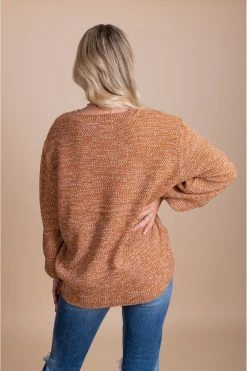 Zenana All The Right Things Balloon Sleeve Sweater - Orange -Bella Ella Sales AllTheRightThingsBalloonSleeveSweaterback 5000x