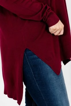 Bella Ella Boutique Anything Can Happen Burgundy Sweater -Bella Ella Sales Anything Can Happen Burgundy Sweater Detail 5000x