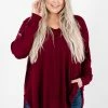 Bella Ella Boutique Anything Can Happen Burgundy Sweater