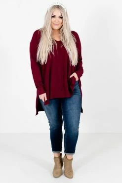 Bella Ella Boutique Anything Can Happen Burgundy Sweater -Bella Ella Sales Anything Can Happen Burgundy Sweater Full Front 5000x