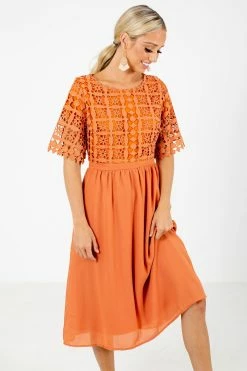 Polagram Awaken My Love Midi Dress 17 Polagram Awaken My Love Midi Dress -Bella Ella Sales Awaken My Love Orange Dress Front 5000x