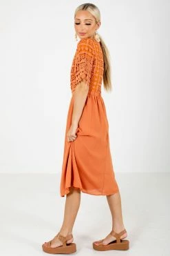 Polagram Awaken My Love Midi Dress 20 Polagram Awaken My Love Midi Dress -Bella Ella Sales Awaken My Love Orange Dress Side 5000x