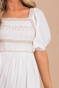 In Loom Romantic Muse Embroidered Midi Dress - White -Bella Ella Sales BELLAELLA5.5.21 2476 5000x