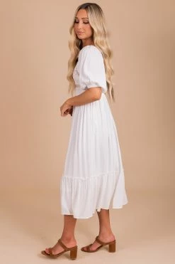 In Loom Romantic Muse Embroidered Midi Dress - White -Bella Ella Sales BELLAELLA5.5.21 2507 5000x
