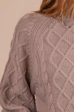 Dreamers All Too Well Cable Knit Sweater - Light Brown -Bella Ella Sales BELLAELLA 11.10.21 3418 5000x