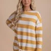 Bella Ella Boutique Oh So Sweet Mustard Striped Top