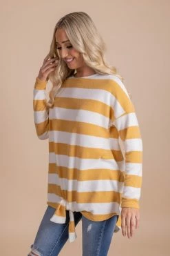 Bella Ella Boutique Oh So Sweet Mustard Striped Top 11 Bella Ella Boutique Oh So Sweet Mustard Striped Top -Bella Ella Sales BELLAELLA 12.15.21 1961 5000x