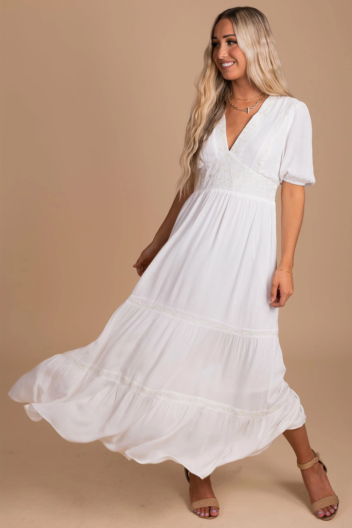 Listicle Be A Wildflower Maxi Dress - White 1 Listicle Be A Wildflower Maxi Dress - White