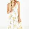 Blu Pepper Be Happier Cream Floral Midi Dress