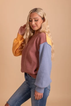 Bibi Be Anything Color Block Sweater -Bella Ella Sales BeAnythingColorBlockSweater Side 5000x