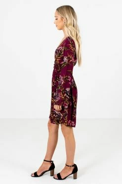 Bella Ella Boutique Beat Of My Heart Purple Floral Mini Dress -Bella Ella Sales Beat of My Heart Purple Mini Dress Side 5000x
