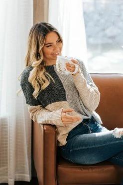 Almost Nothing Beautiful Day Color Block Sweater -Bella Ella Sales Beautiful Day Color Block SweaterCouch Front 5000x