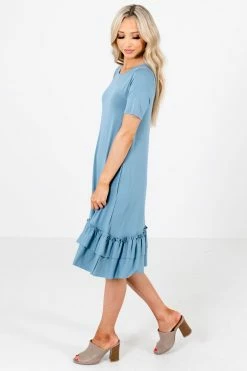 Zenana Beautiful Dream Knee-Length Dress -Bella Ella Sales Beautiful Dream Blue Dress Side 5000x