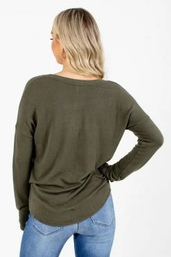 Active Basics Beautiful Girl Button-Up Top -Bella Ella Sales Beautiful Girl Green Top Back 5000x