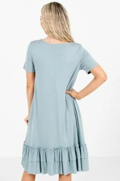 Zenana Beautiful Dream Knee-Length Dress -Bella Ella Sales BeautifulDreamGreenDressBack 5000x