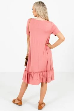 Zenana Beautiful Dream Knee-Length Dress -Bella Ella Sales BeautifulDreamPinkDressBack 5000x