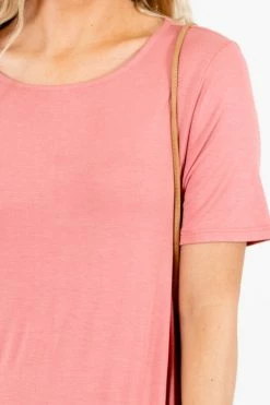 Zenana Beautiful Dream Knee-Length Dress -Bella Ella Sales BeautifulDreamPinkDressDetail 5000x