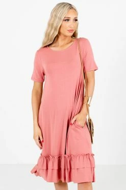 Zenana Beautiful Dream Knee-Length Dress -Bella Ella Sales BeautifulDreamPinkDressFront 5000x