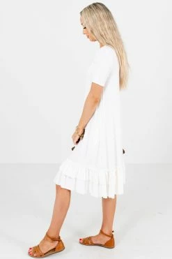 Zenana Beautiful Dream Knee-Length Dress -Bella Ella Sales BeautifulDreamWhiteDressSide 5000x