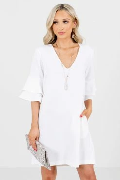 Wholesale Fashion Square Believe You Can White Mini Dress