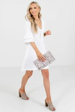 Wholesale Fashion Square Believe You Can White Mini Dress -Bella Ella Sales BelieveYouCanWhiteDressSide 5000x