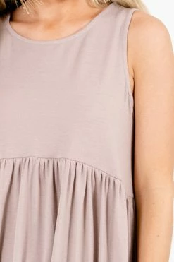 Zenana Best Friend Tank Top -Bella Ella Sales BestFriendTankBrownDetail 5000x