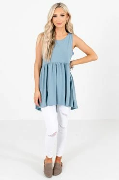 Zenana Best Friend Tank Top -Bella Ella Sales BestFriendTankTopBlueFullFront 5000x