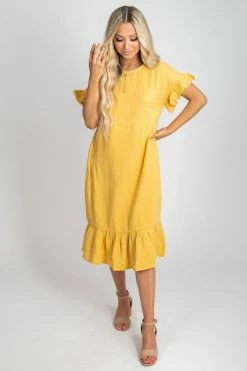 Very J Bless Your Heart Midi Dress 29 Very J Bless Your Heart Midi Dress -Bella Ella Sales BlessYourHeart Dress Yellow 4 5000x