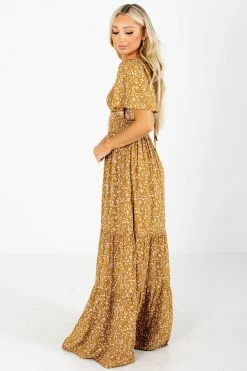 In Loom Bloom With Grace Mustard Floral Maxi Dress -Bella Ella Sales Bloom With Grace Mustard Dress Side2 5000x